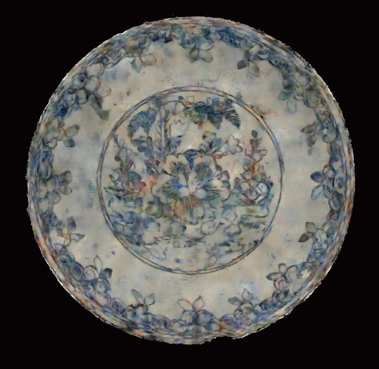 Blue and white porcelain plate